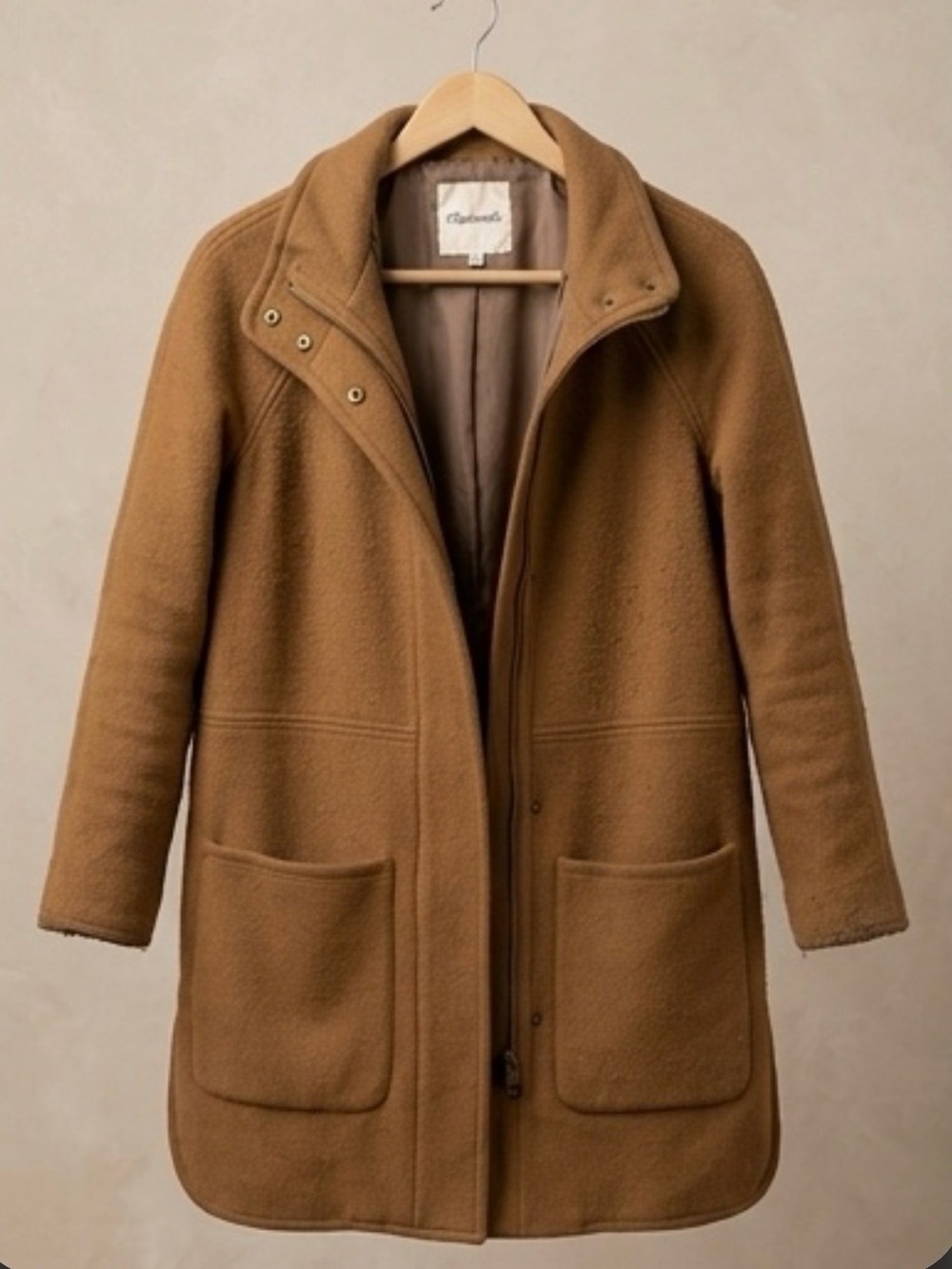 Madewell Camel Pea Coat in Warm Camel